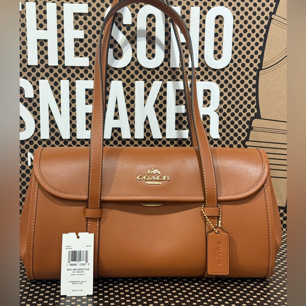 NWT Coach Bridget Flap Shoulder Bag CDB05 Gold/Tan Smooth grain leather - Picture 12 of 12